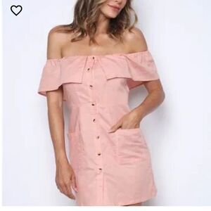 Off the Shoulder Linen Dress